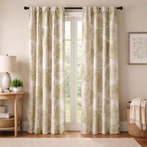 Spencer Home Decor Curtain Panels 54x84 Cotton Leaf Pattern Set